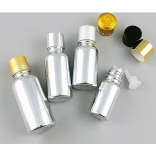 360 x 5ml 10ml 20ml 30ml 50ml 100ml Essential Oil Silver Plating Glass Bottle With 6 Aluminum Cap for Liquid Reagent Pipette