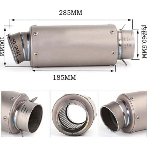 TKOSM Modified 60mm Motorcycle Titanium Alloy Carbon Fiber Exhaust Pipe Muffler Motorbike Laser Sticker S1000RR CBR1000 R6 K7