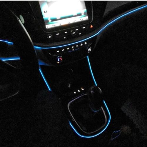 Universal Car Accessories Sticker Flexible Neon Car Interior Atmosphere LED Cold Strip Lights with Cigarette Lighter Interface