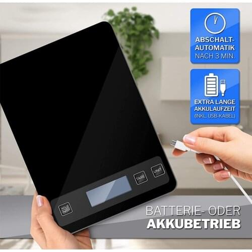 NHBR Kitchen Scales Digital Kitchen Scales 15Kg USB Charging Baking Scales Extra Large Weighing Surface