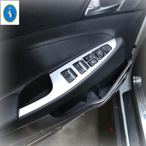 Yimaautotrims More Protection Inner Door Armrest Window Lift Button Panel Cover Trim 4 Piece Fit For Hyundai Tucson 2016 - 2020