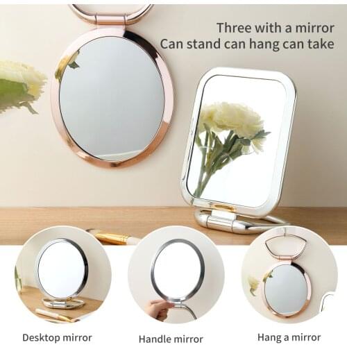 Makeup Mirror Home Desktop Dressing Table Portable Folding Small Mirrors