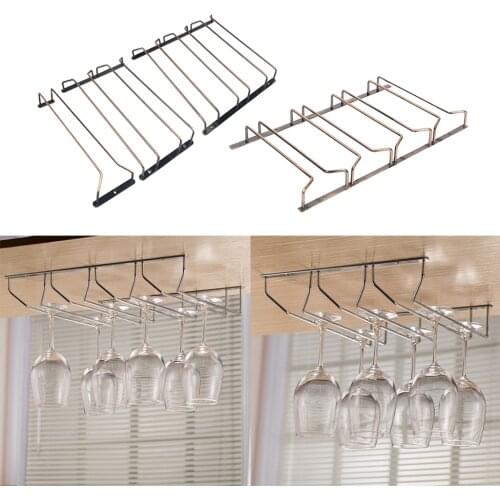 1/2/3/4 Rows Under Cabinet Stemware Rack Wine Glass Storage Hanger Organizer