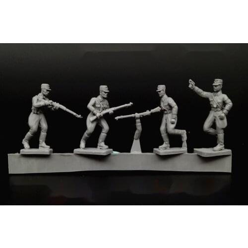 1/72 scale die-cast resin soldier WW Ⅱ 4 soldiers of the German stormtrooper unpainted free shipping