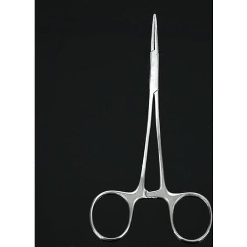 12.5cm Elbow Medical Straight Hemostatic Forceps Home Stainless Steel Needle Holding Vascular Pliers locking Curved Tip forceps