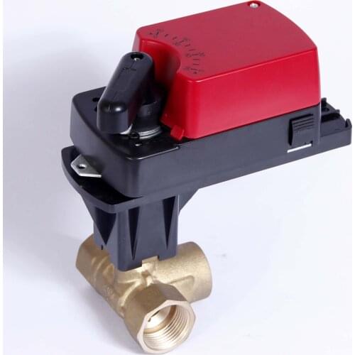 PID control electric ball valve allows adjustable flow proportion 3 way 0-10V / 4-20mA Mixing flow Modulating Actuator valve