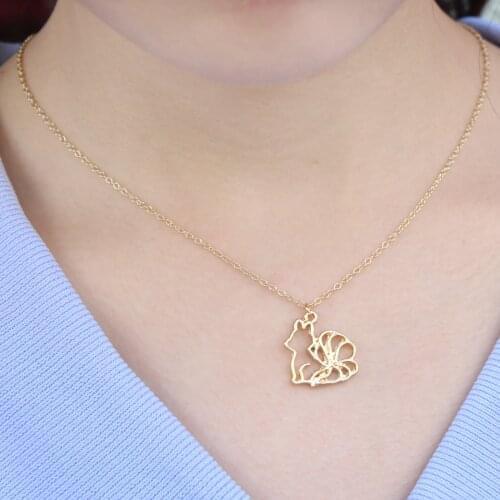 30pcs Europe/US Fashion The Nine-Tailed Fox Pendant Cute Necklace Gift For Mom/Girlfriend Party Jewelry