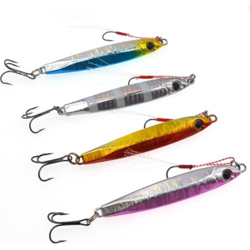 4PCS Mini Fishing Fish Spinner Spinnerbait spoon Lure Feather Hook baits 60g