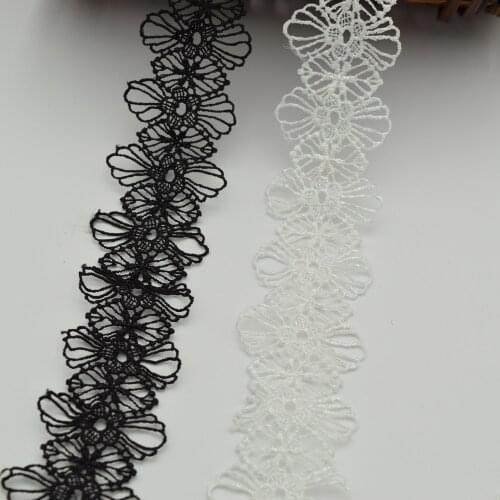 42yard white and black Flower Venise/Venice /Victorian Scalloped Lace Trim wide :3.7cm