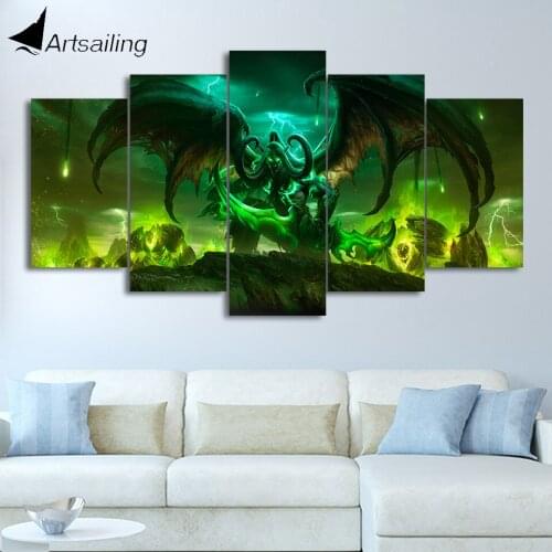 5 piece canvas World of game painting Home Decoration posters and prints wall pictures for living room ArtSailing dropshipping