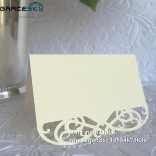 50pcs free shipping Laser Cut Paper Weddimg Birthday party Seat table invitation cards for party home table decoration