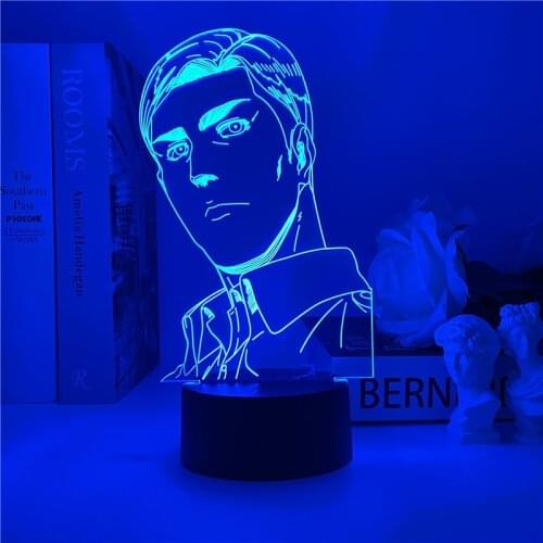 Anime Attack on Titan 3d Lamp Erwin Smith Light for Bedroom Decoration Kids Gift Attack on Titan LED Night Light Erwin Smith
