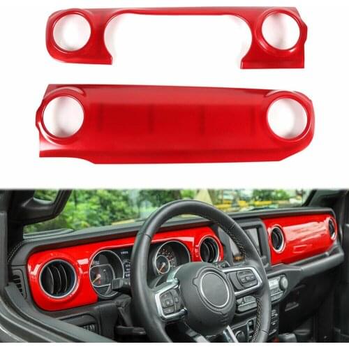 Carbon Fiber Car Center Console Dashboard Cover Trim For Jeep Wrangler JL 2018 2019