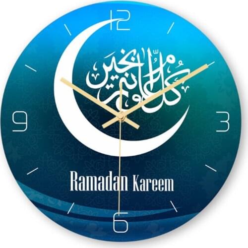 Frameless 3D Wall Clock Decal Sticker Muslim Ramadan Mubarak Home Decor Wall Clock Posters Wallpaper Islamic Wall Clock