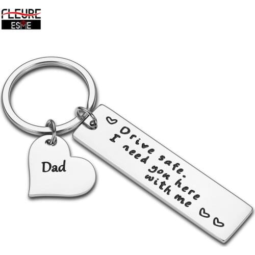 Father Day Key Chain Cute Car Keychain Family Gift Drive Safe I Need You Here with Me for Husband Father Boyfriend Couples Men