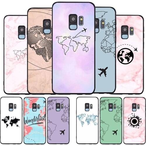 World Map Travel Plans Soft phone Case For Samsung S20 S10 S9 S8 S7 edge Plus Lite For Note 8 9 10 A6 A7 A8 A9 Cover