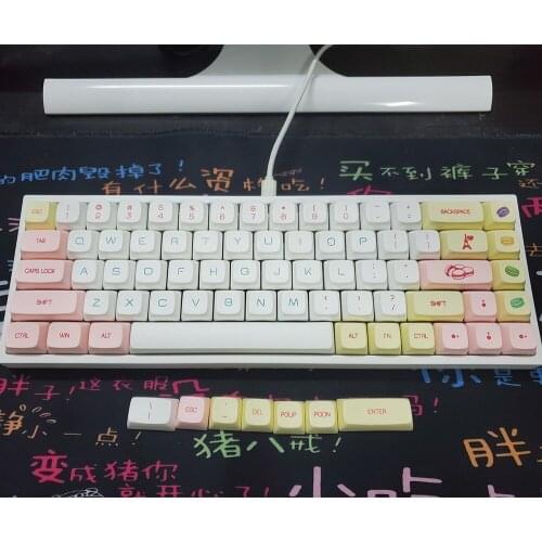 Macaron Color No Backlit PG Profile PBT Keycaps For Cherry Mx Switch Mechanical Gaming Keyboard DIY Sublimation Replace Key Cap