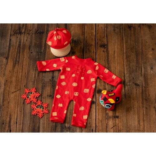 Elegant Chinese New Year Suit One-piece Suit Prop Clothes Baby Photograph Newborn props