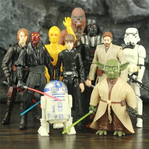 Star Wars Luke Anakin Obi Wan Darth Maul Master Skywalker C-3PO R2-D2 Vader Trooper 6" Scale Action Figure Wars Toys Doll Model