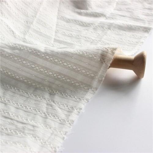 Cotton Clothing Fabric Jacquard Straight Cotton Shirt Clothing Cloth Spring and Summer White Dress Solid Color Fabric