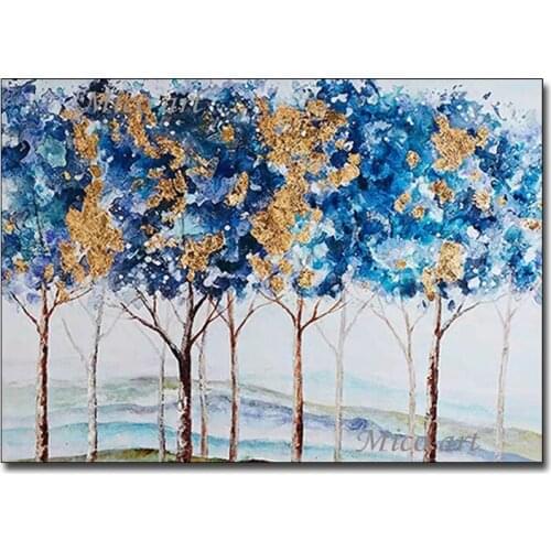 New Design Abstract Textured Birch Tree Oil Painting Thick Colorful Abstract Wall Decoration Canvas Art Home Showpieces Painting