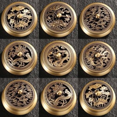 12 Style Solid Copper Incense Burners Portable Porcelain Censer Buddhism Incense Holder Home Tea House Yoga Studio Home Decor