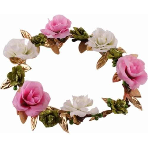 Hot Selling Children Flowers Hair Bands Baby Flower Girl Hair Accessories Headdress Handmade Garland Headdband
