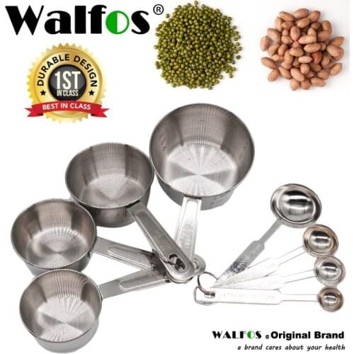 Walfos Hot Selling Stainless Steel Kitchen Measuring Cup Measuring Tools Measuring Spoons Baking Spoon Of Sugar Coffee Sets