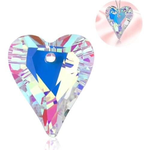 Best quality 27mm 6240 Wild Heart Pendant crystal heart rhinestones beads for Earring necklace DIY jewelry accessories 8pcs/lot