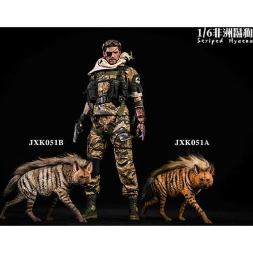 1/6 Scale JXK051 Simulation Animal African Striped Hyaena Dog Model Toys Gift Model F 12" Action Figure Scene Car Decoration