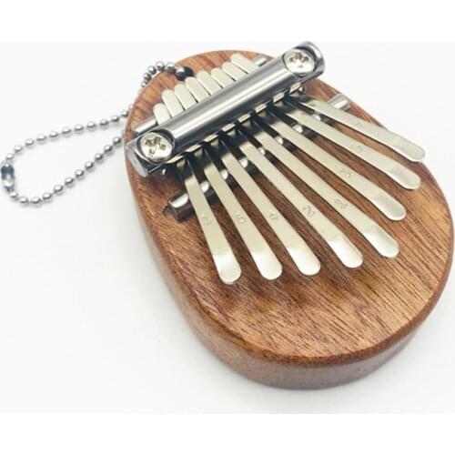 8 Keys Mini Kalimba Portable Fingers Thumb Piano Solid Wood Musical Instrument Gift Toy With Lanyard Pendant Gifts For Beginners