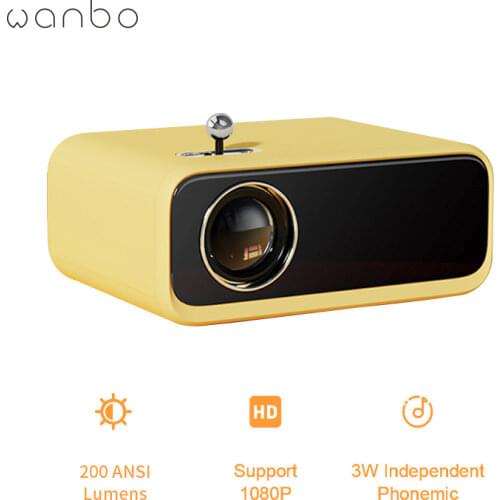 Global Version Wanbo X1 Mini Projector Support 1080p 200 ANSI Lumen 800*480p LED Portable Projector Full Glass Lens Home Theater