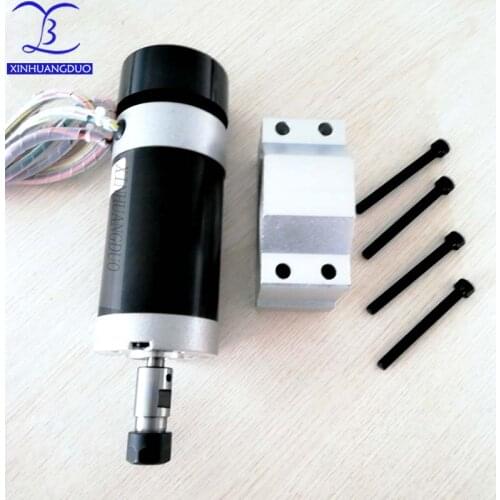 500W Brushless Motor ER11/ER16 Chuck DC 48V CNC Engraving Milling Air Cooled Spindle Motor Carving With Fan + Holder