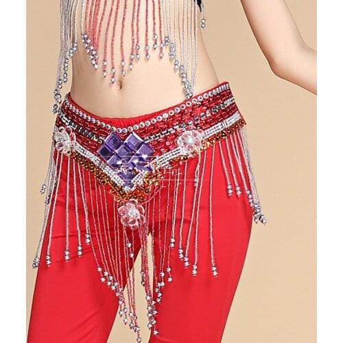 Ms belt belly dance blue purple gems scarf waist chain India belly dancing accessories new dancing diamond belts for women