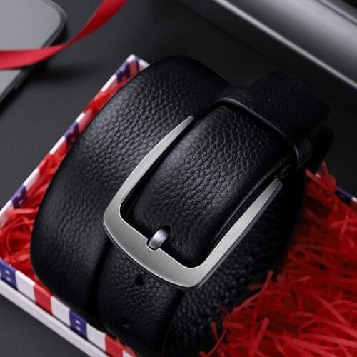 Mens needle buckle belt real leather fashion belt
