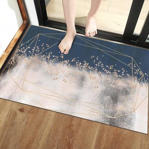Soft Entrance Door Mat Non-slip Doormat Absorbent Bathroom Mat Washable Printed Carpet Living Room Bedroom Home Decor