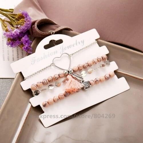 Latest Design Charming Women Shell Sequin Bead Chain Tassel Hand String Bracelet Dress Jewelry Accessories