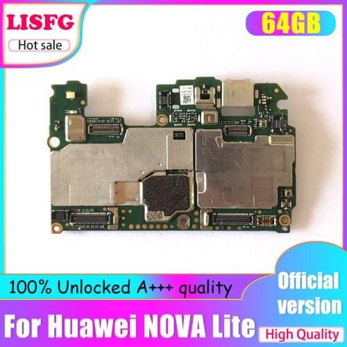 Original Unlocked For HUAWEI NOVA Lite Motherboard 64GB 100% Tested Logic Board For HUAWEI NOVA Lite Mainboard WIth Full Chips