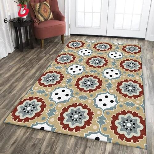 Bubble Kiss Brown Rug And Carpet For Home Living Room Floral Pattern Floor Rug Modern Coffee Tables Decor Carpet Washable Rugs