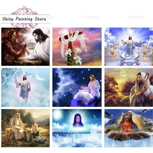 Religion Jesus Icons Diamond Painting Full Drill 5D DIY Diamond Embroidery Priest Religious Mosaic Art Rhinestones Home Decor