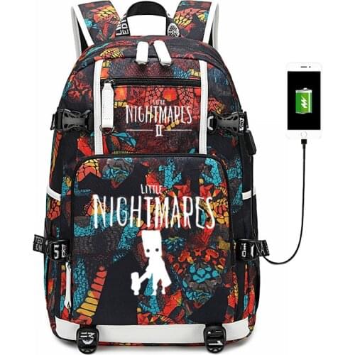 Game Little Nightmares 2 schoolbag Backpack Usb Charging Waterproof Girl Boys Knapsack women men Travel Bag Laptop Rucksack