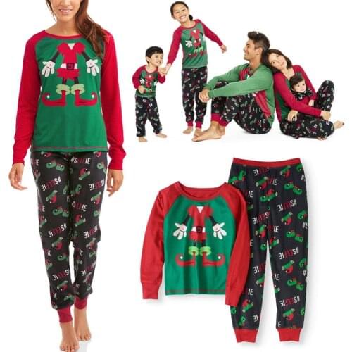 Family Christmas Pajamas Set Adult Kids Girl Boy Mommy Sleepwear Nightwear Mother Daughter Clothes Matching Family Outfits White