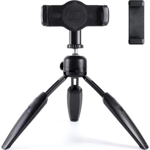 Foldable Tripod Desk Mount Telescopic Live Stand with Tablet PC & Phone Clamp For Camera/Smartphones/Tablet PC
