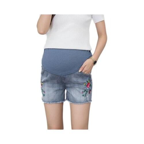 Loose Maternity Denim Short Low-waisted Premama Ripped Worn-out Jeans Pants Women Summer Wear Maternity Clothes Pregant Shorts
