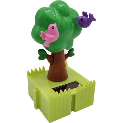 Solar Powered Dancing Cartoon Squirrel Tree Shaking Head Doll Halloween Toy