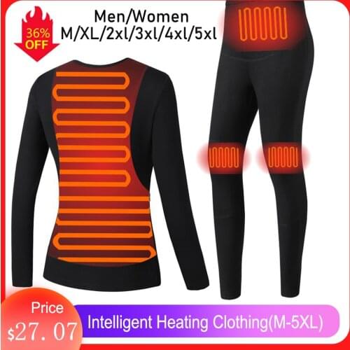 Intelligent Heating Clothing USB Intelligent Constant Temperature Suit Winter Heated Underwear Hot Clothes Thermal For Men Women
