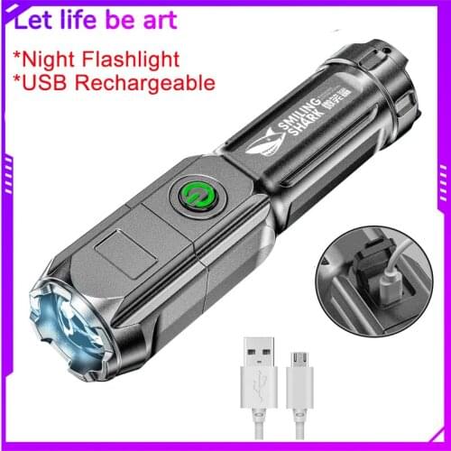 Ultra Bright Portable 1200mah LED Flashlight Powerful Rechargeable USB Torch Light Night Flashlights For Household Outdoor Camp