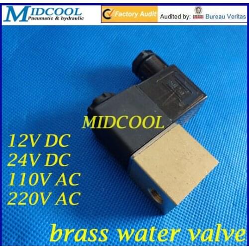 Micro Brass Water Valve 2V025-08 2 position 2 way solenoid valve 1/4" BSPP 24V DC 10pcs a lot
