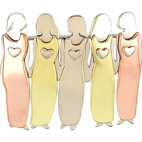 2/3/4/5/6 Charm Women Stylish and practical Alloy metal Pins Good Friends Sister Brooches Cute Pin Jewelry Gifts
