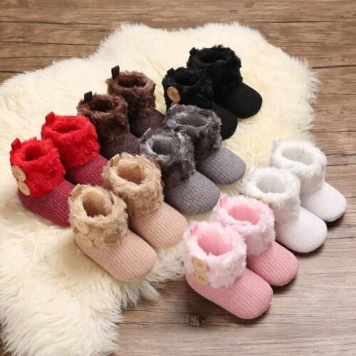 2020 Baby First Walker Winter Keep Warm Snow Boots Cute Shoes Newborn Baby Girl Boys Causal Anti-slip Shoes Soft Sole Prewalker